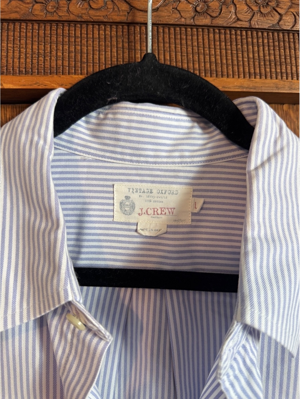 Vintage 2007 J.Crew Blue White Stripe Oxford Long Sleeve Button-Down Shirt Men